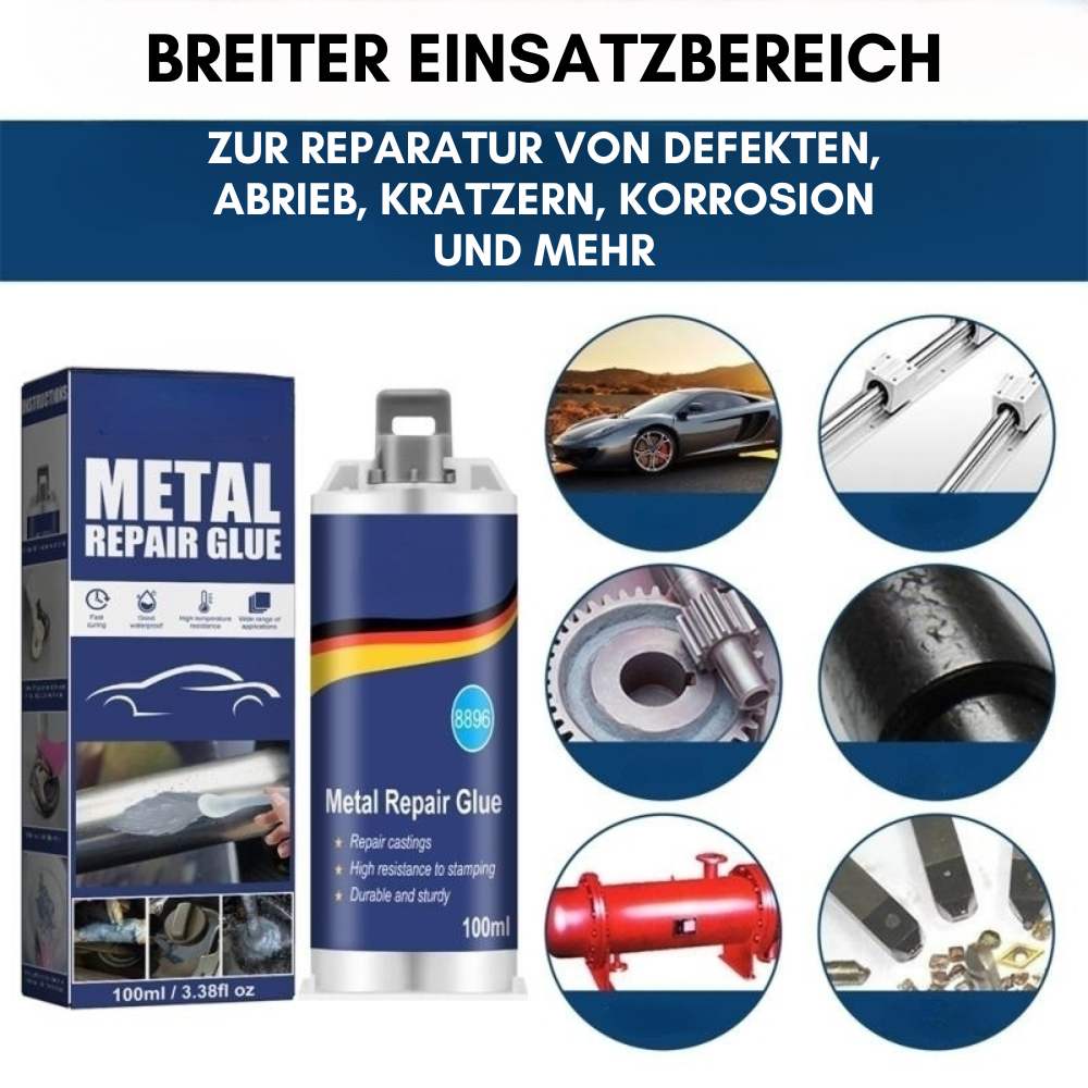 Charly | High-Performance Metal Repair Adhesive | Industrial Adhesive for Cast Iron, Steel & Aluminum | Heat Resistant & Waterproof | 100ml Liquid Metal Repair Kit | Silver