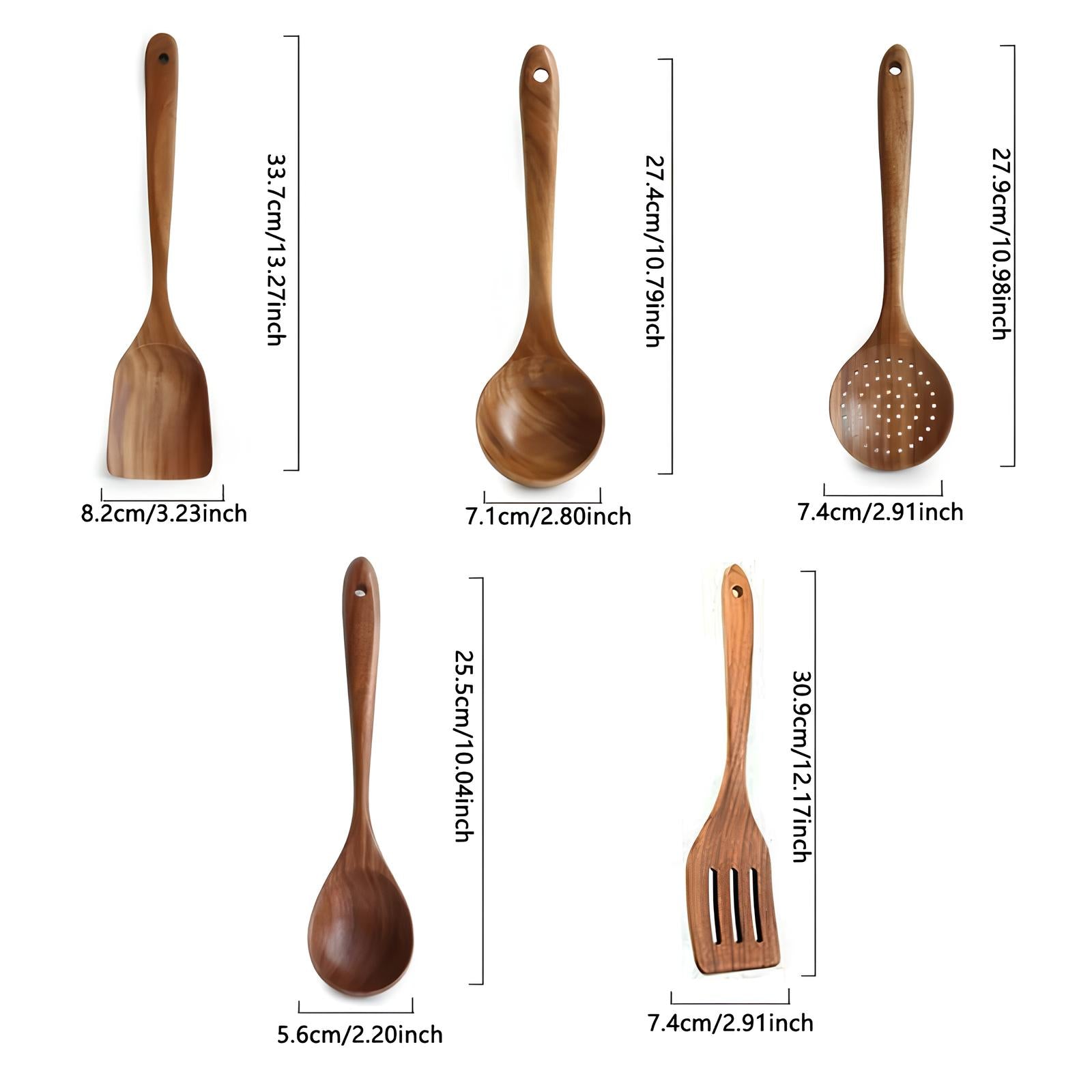 Charly Kitchen Utensils Set in Natural Wood