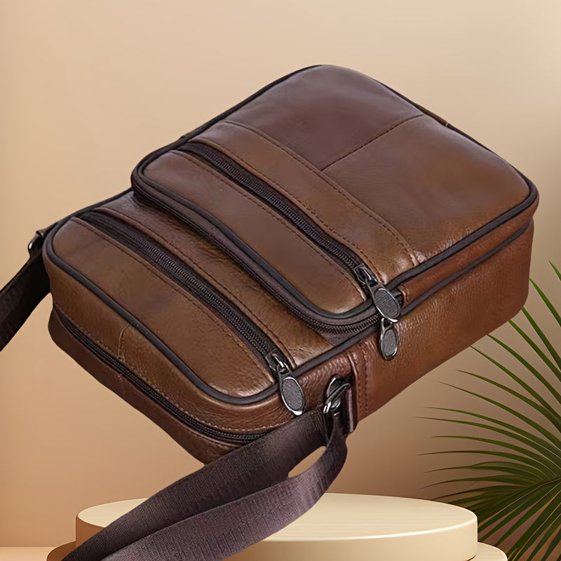 Charly | Leather Men’s Shoulder Bag – Spacious Cowhide Bag with Adjustable Strap