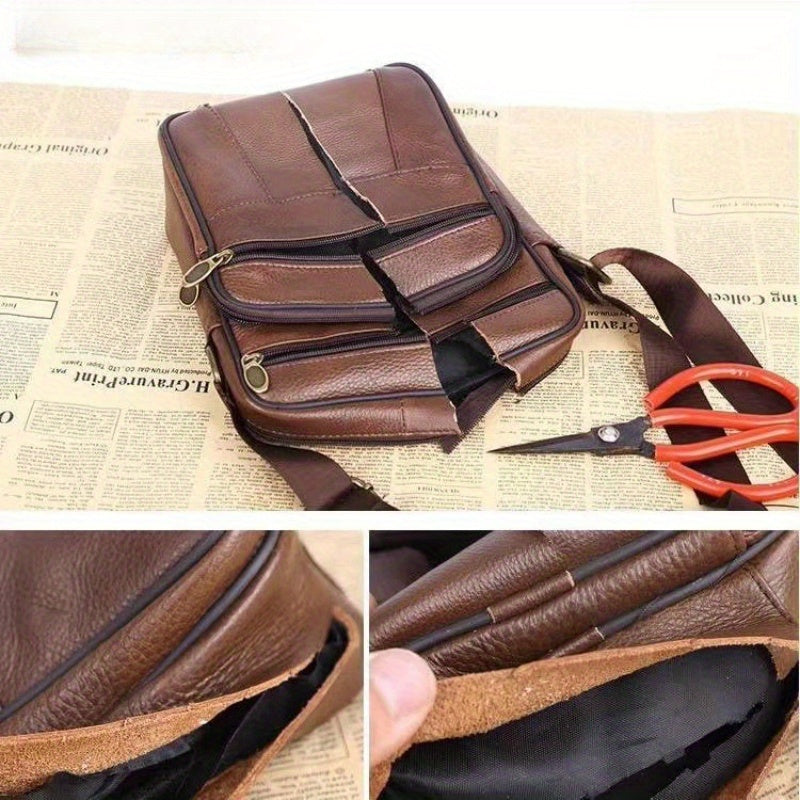 Charly | Leather Men’s Shoulder Bag – Spacious Cowhide Bag with Adjustable Strap