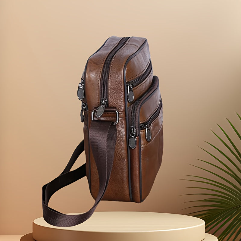 Charly | Leather Men’s Shoulder Bag – Spacious Cowhide Bag with Adjustable Strap