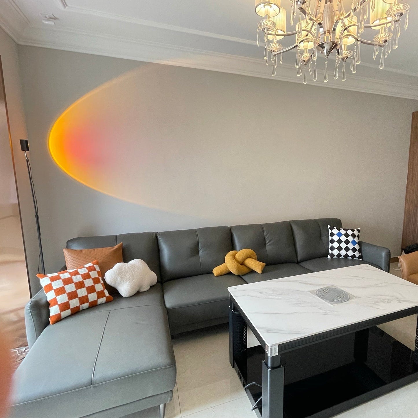 Charly | LED Color Projector Floor Lamp | Minimalist Halo Light Effect
