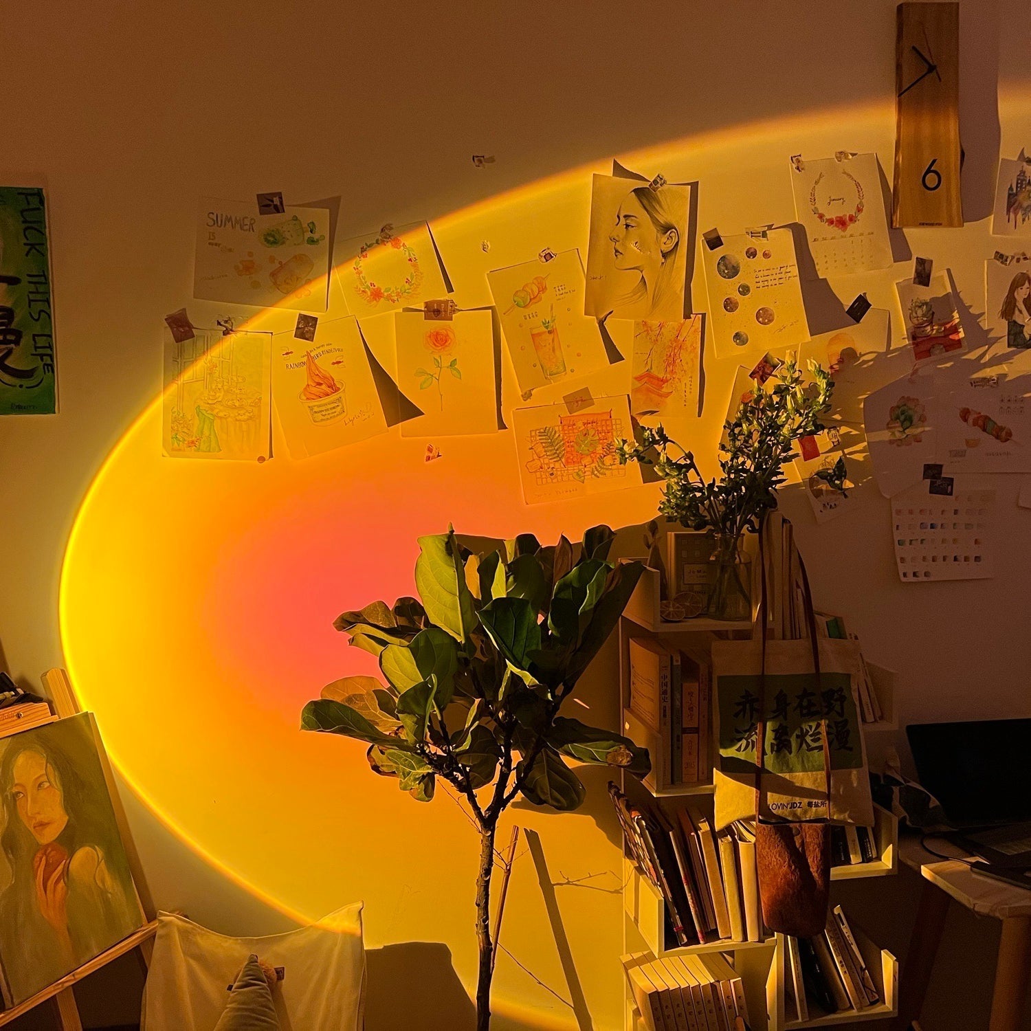 Charly | LED Color Projector Floor Lamp | Minimalist Halo Light Effect