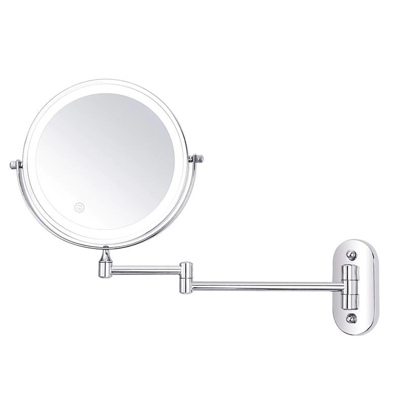 Charly LED Magnifying Mirror | Rechargeable | Cosmetics & Bathroom | Chrome Silver
