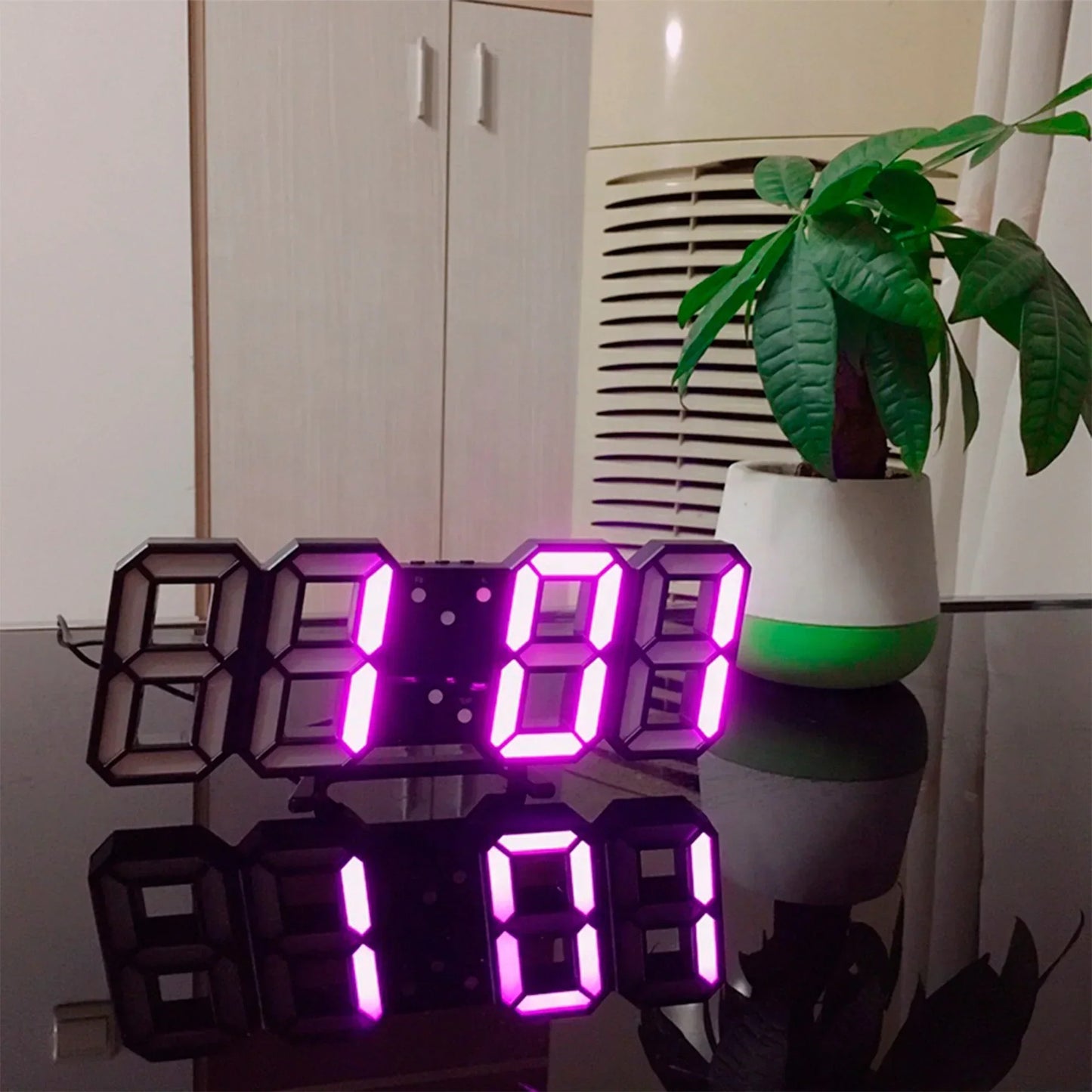 Charly | LumiSync 3D LED Wall Clock – Modern Digital Clock with Dimmable Lighting