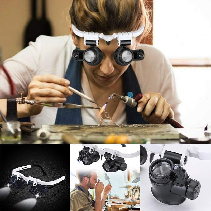 Charly | Magnifying Glasses with LED Lamps for Dual Eyes