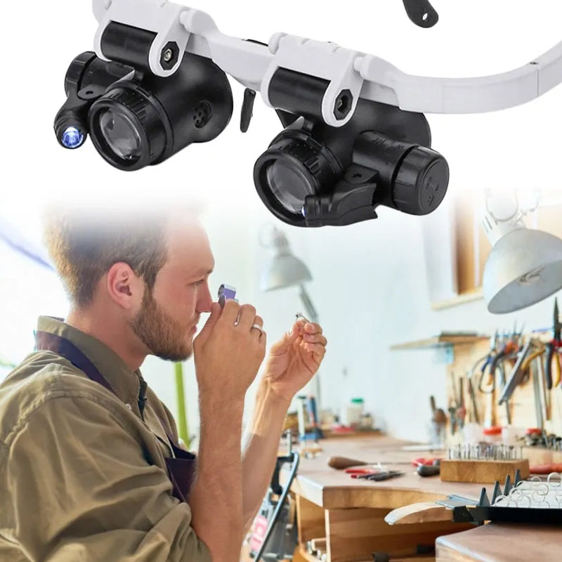 Charly | Magnifying Glasses with LED Lamps for Dual Eyes
