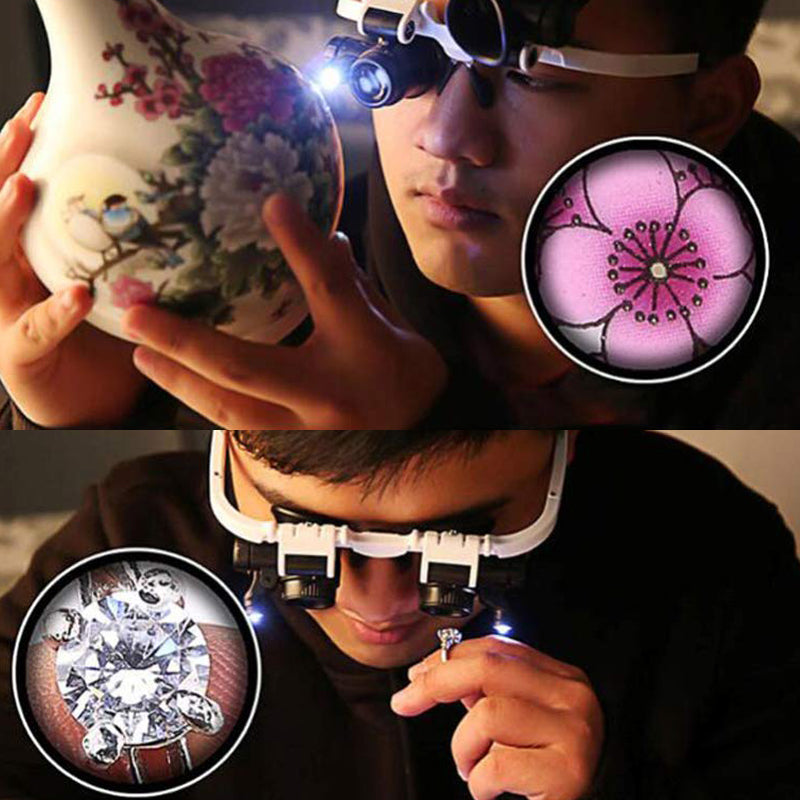 Charly | Magnifying Glasses with LED Lamps for Dual Eyes
