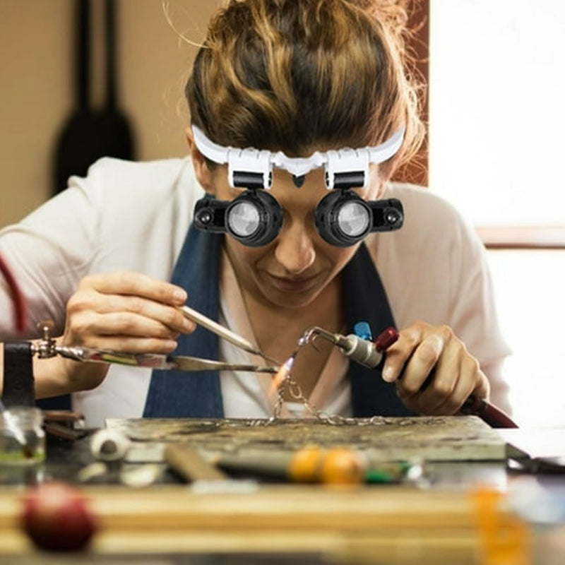 Charly | Magnifying Glasses with LED Lamps for Dual Eyes
