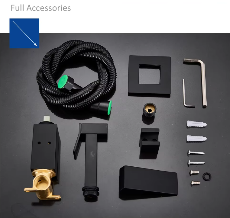 Charly | Matte Black Bidet Shower Faucet in Solid Brass, Hygienic Shower, Hot-Cold Mixing Valve, Toilet Faucet for Muslim Use