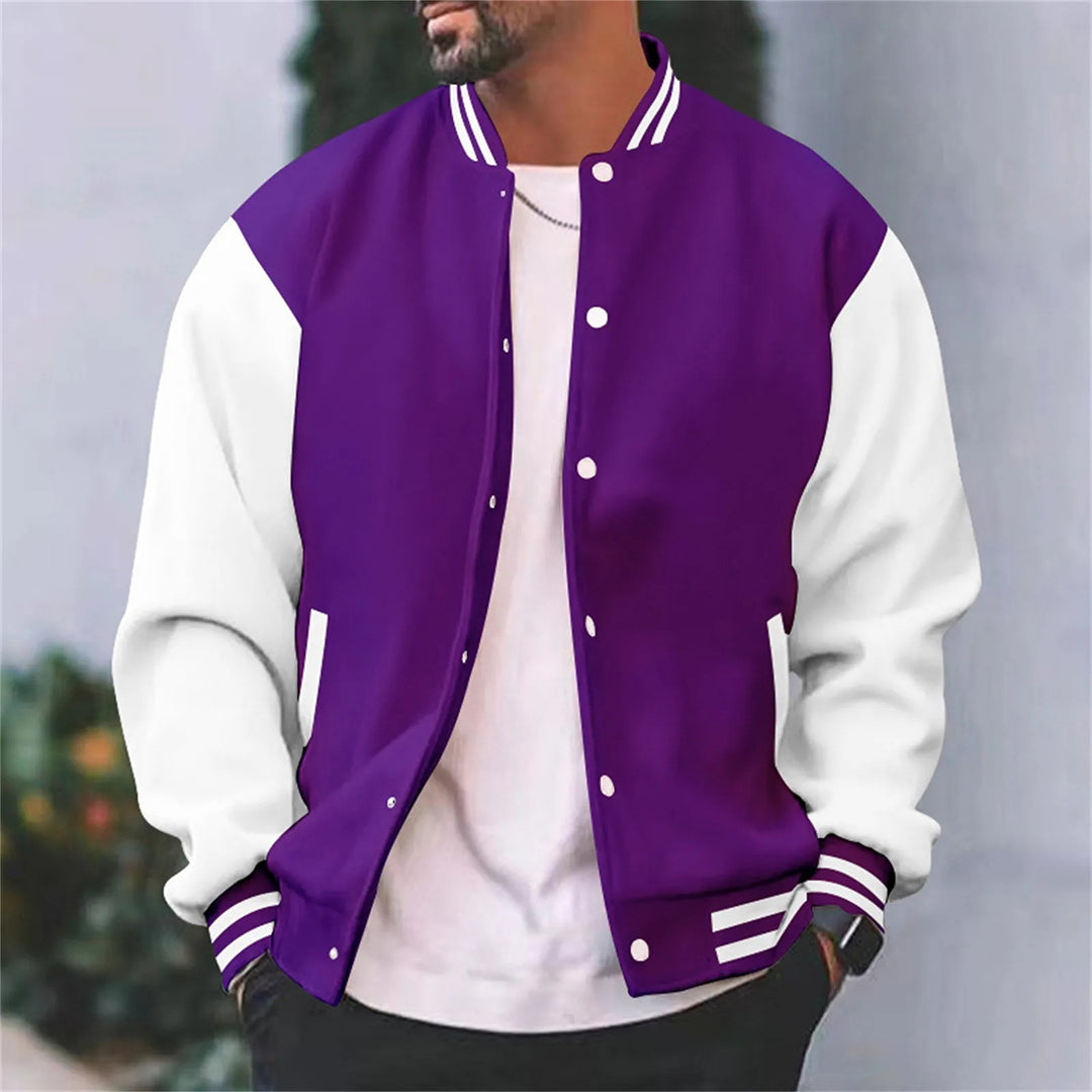Charly | Men's Baseball Bomber Jacket with Ribbed Cuffs