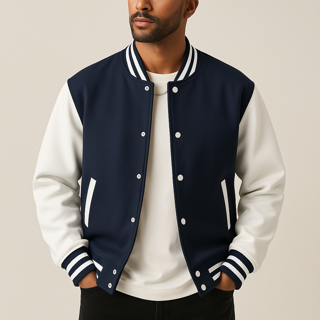 Charly | Men's Baseball Bomber Jacket with Ribbed Cuffs