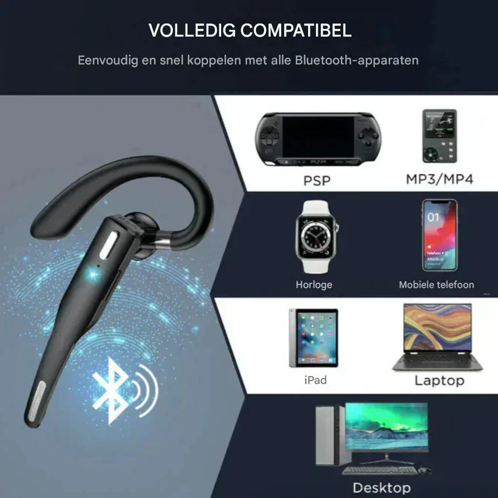 Charly | Men's Bluetooth 5.1 Ear Hook Headset with Dual Mic