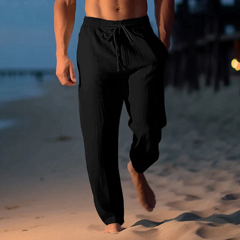 Charly | Men's Drawstring Linen Blend Beach Pants