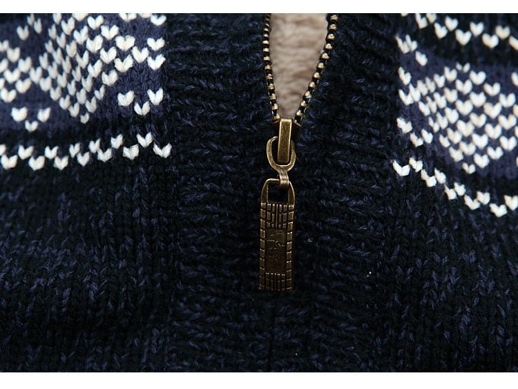 Charly | Men's Full-Zip Nordic Print Fleece Lined Cardigan