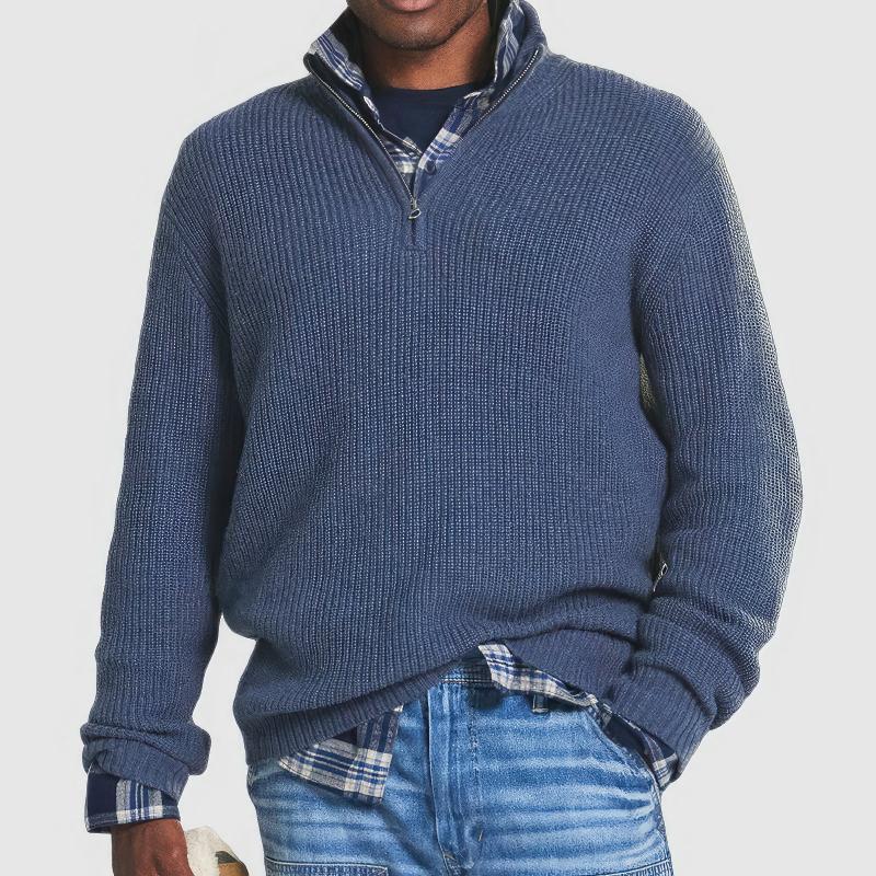 Charly | Men's Half-Zip Ribbed Knit Sweater
