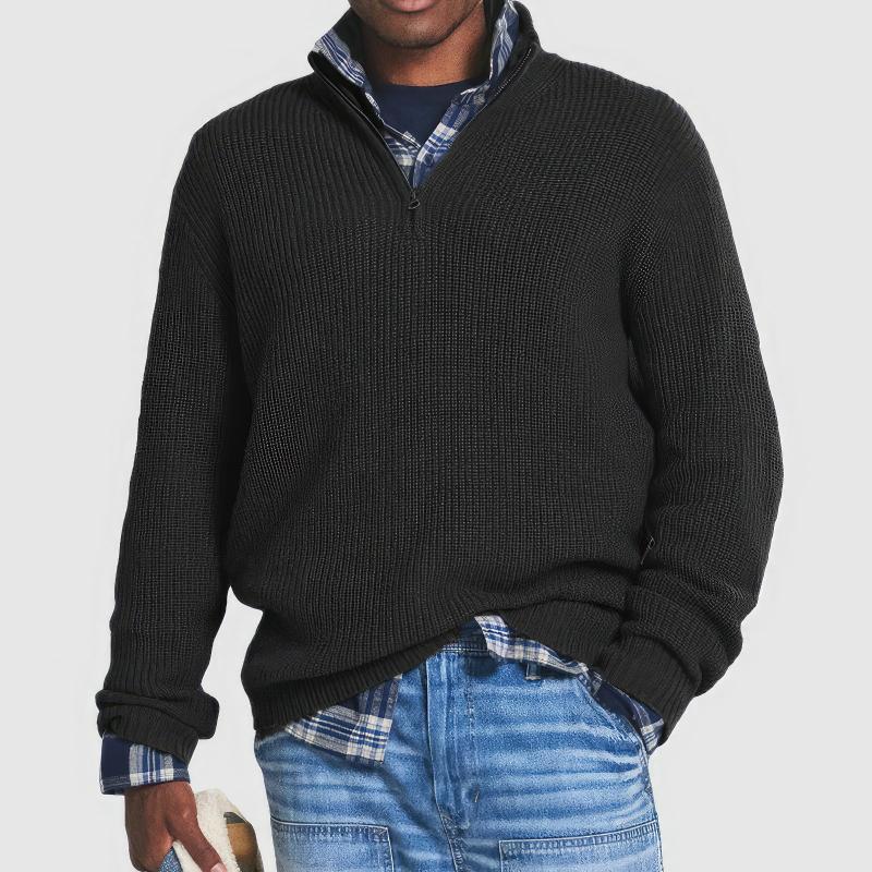 Charly | Men's Half-Zip Ribbed Knit Sweater