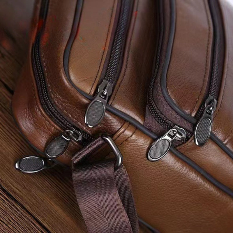 Charly | Men’s Leather Shoulder Bag | Genuine Cowhide Crossbody | Adjustable Strap