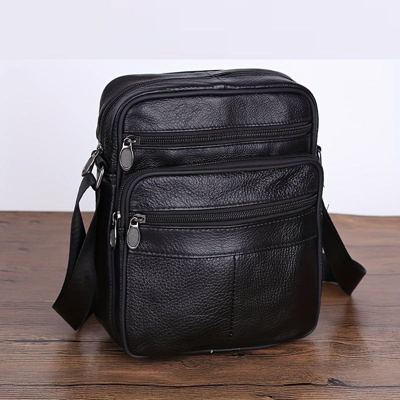 Charly | Men’s Leather Shoulder Bag | Genuine Cowhide Crossbody | Adjustable Strap