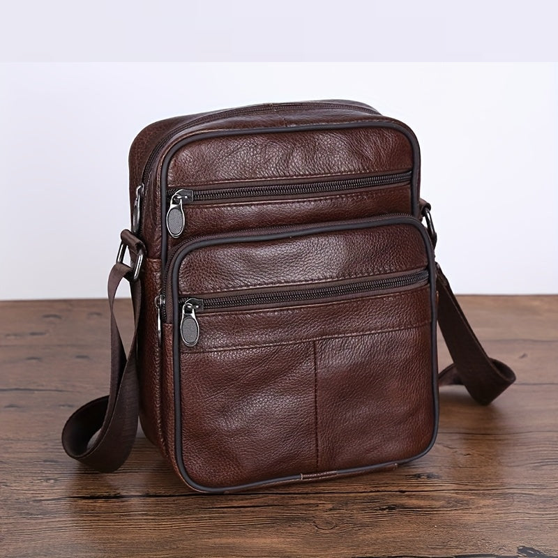 Charly | Men’s Leather Shoulder Bag | Genuine Cowhide Crossbody | Adjustable Strap