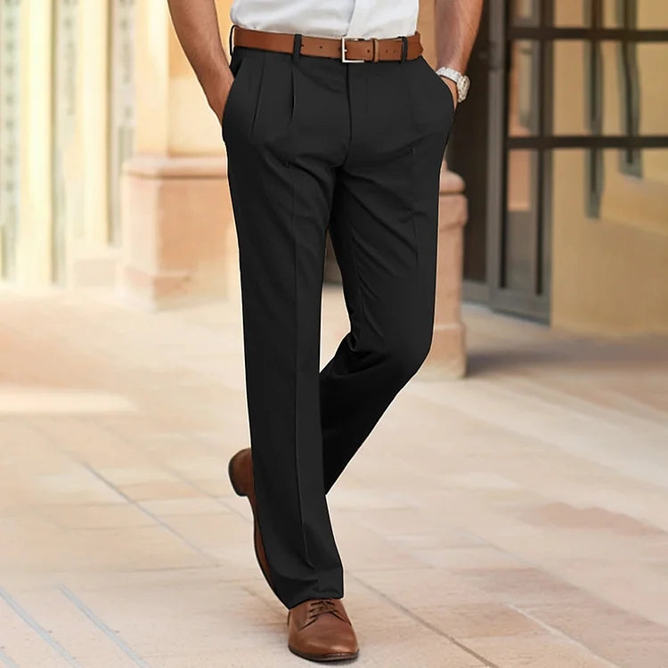 Charly | Men's Pleated Dress Pants with Straight Leg