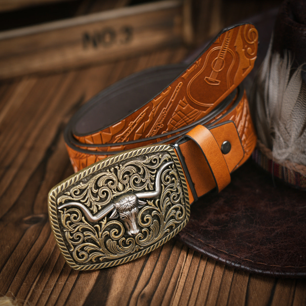 Charly | Men's Western-style – Vegan Leather Belt with Solid Metal Buckle
