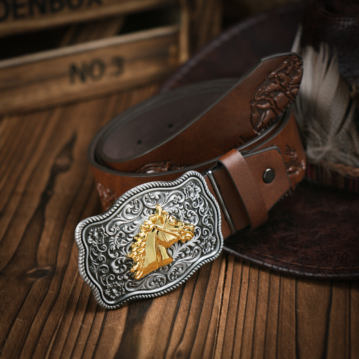 Charly | Men's Western-style – Vegan Leather Belt with Solid Metal Buckle