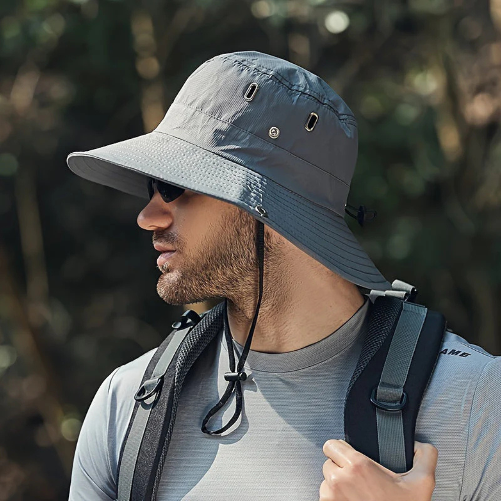 Charly | Men's Wide Brim Sun Hat with Chin Strap