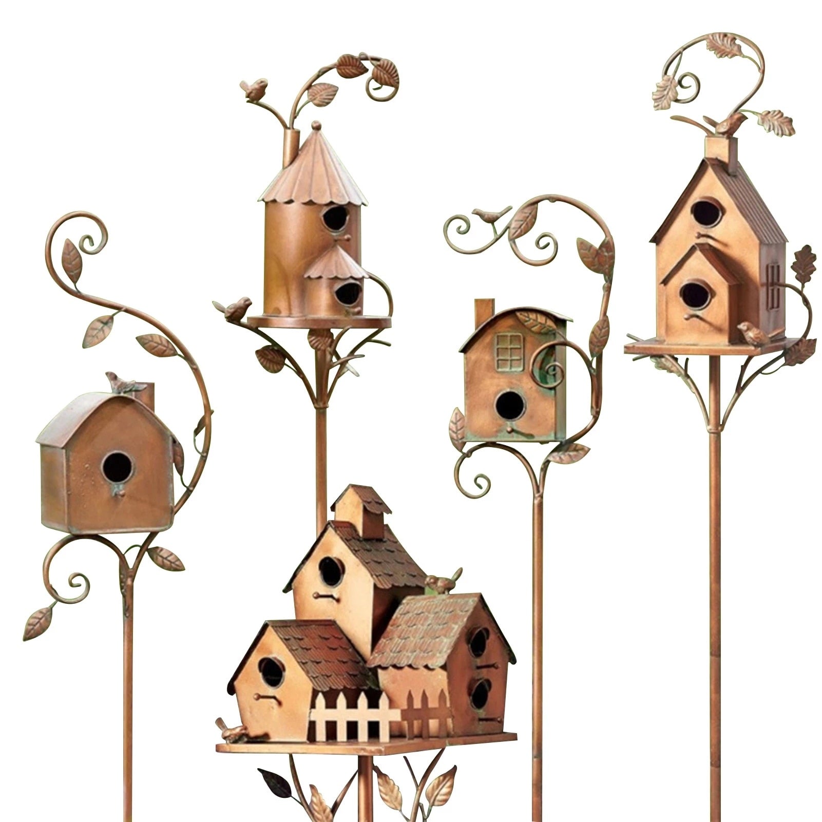 Charly | Metal Art Birdhouse on Garden Stake - FeatherNest