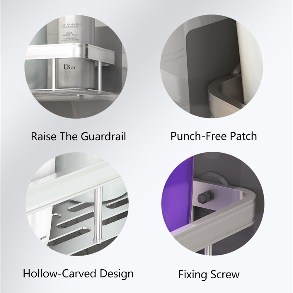 Charly | Metal Suction Cup Bathroom Shelves