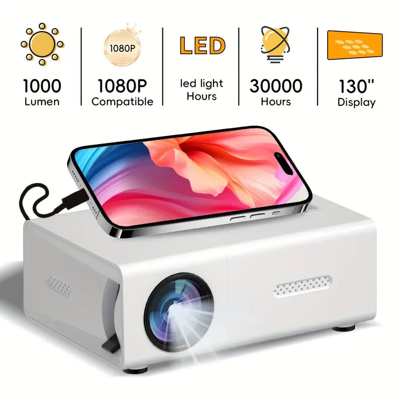 Charly | Mini Portable LED Projector for Home & Office