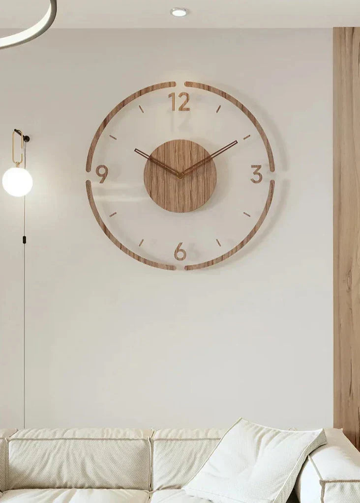 Charly | Modern Wall Clock in Wood – Minimalist and Elegant Design for the Living Room