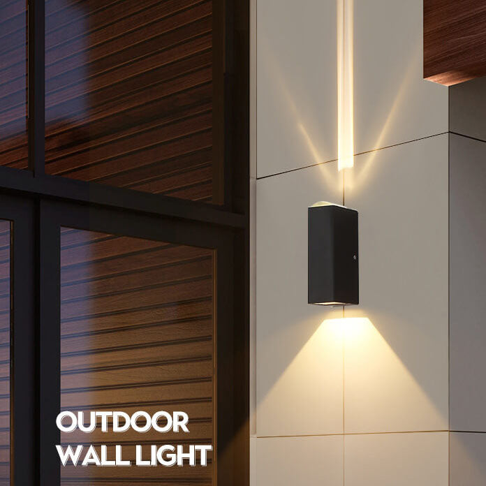 Charly | Modern Waterproof LED Outdoor Wall Light | Rectangular Up/Down Aluminum Fixture