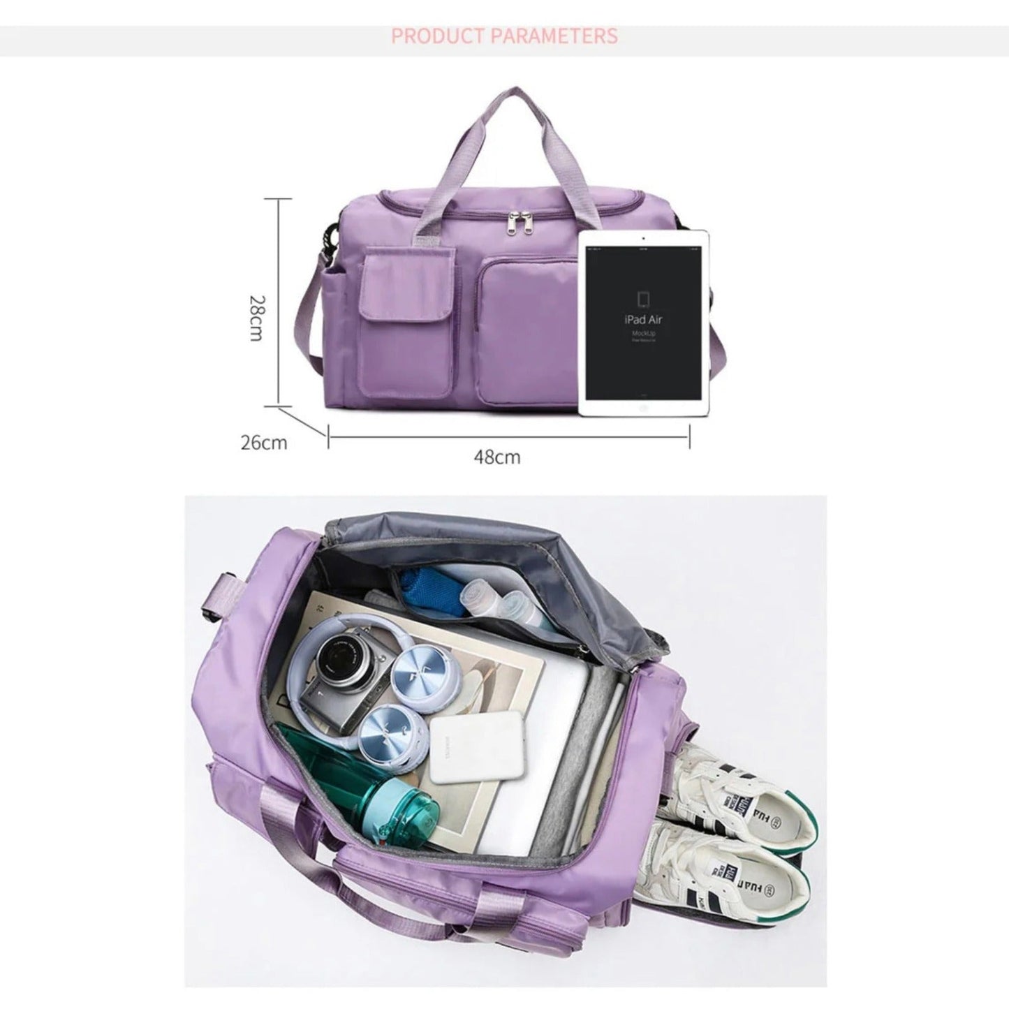 Charly | Multi-pocket travel bag, sports and gym bag with separate shoe compartment