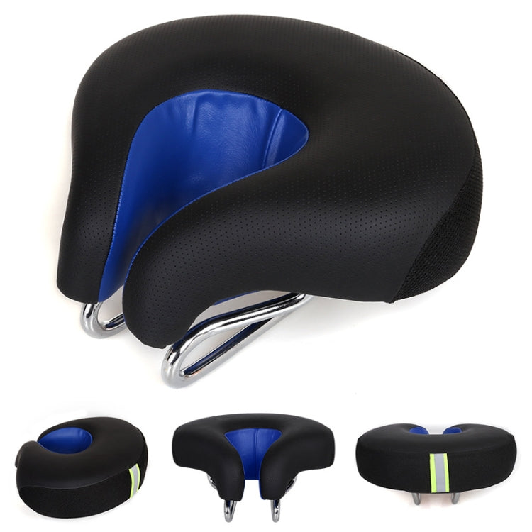 Charly | Nose-less Bicycle Saddle Mountain Bike Thick Soft Padding (Blue)