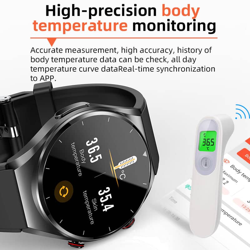Charly | One-Click Blood Sugar Blood Pressure Ekg/Ekg Hrv Heart Monitoring Suga Pro Health Smartwatch