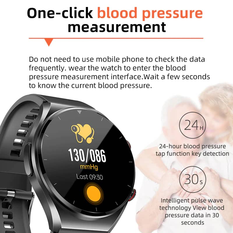 Charly | One-Click Blood Sugar Blood Pressure Ekg/Ekg Hrv Heart Monitoring Suga Pro Health Smartwatch