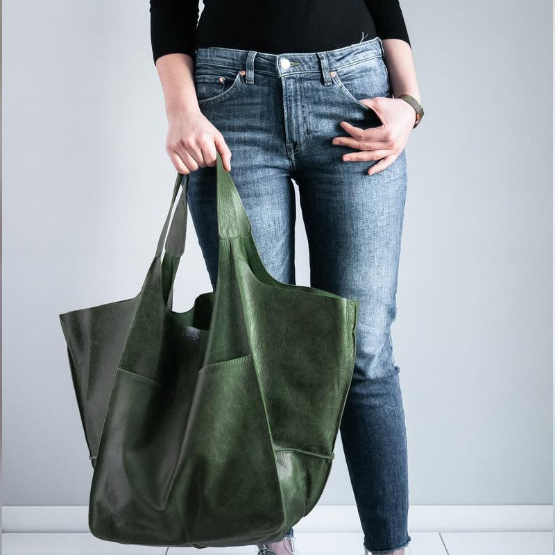 Charly | Oversized Leather Weekend Bags