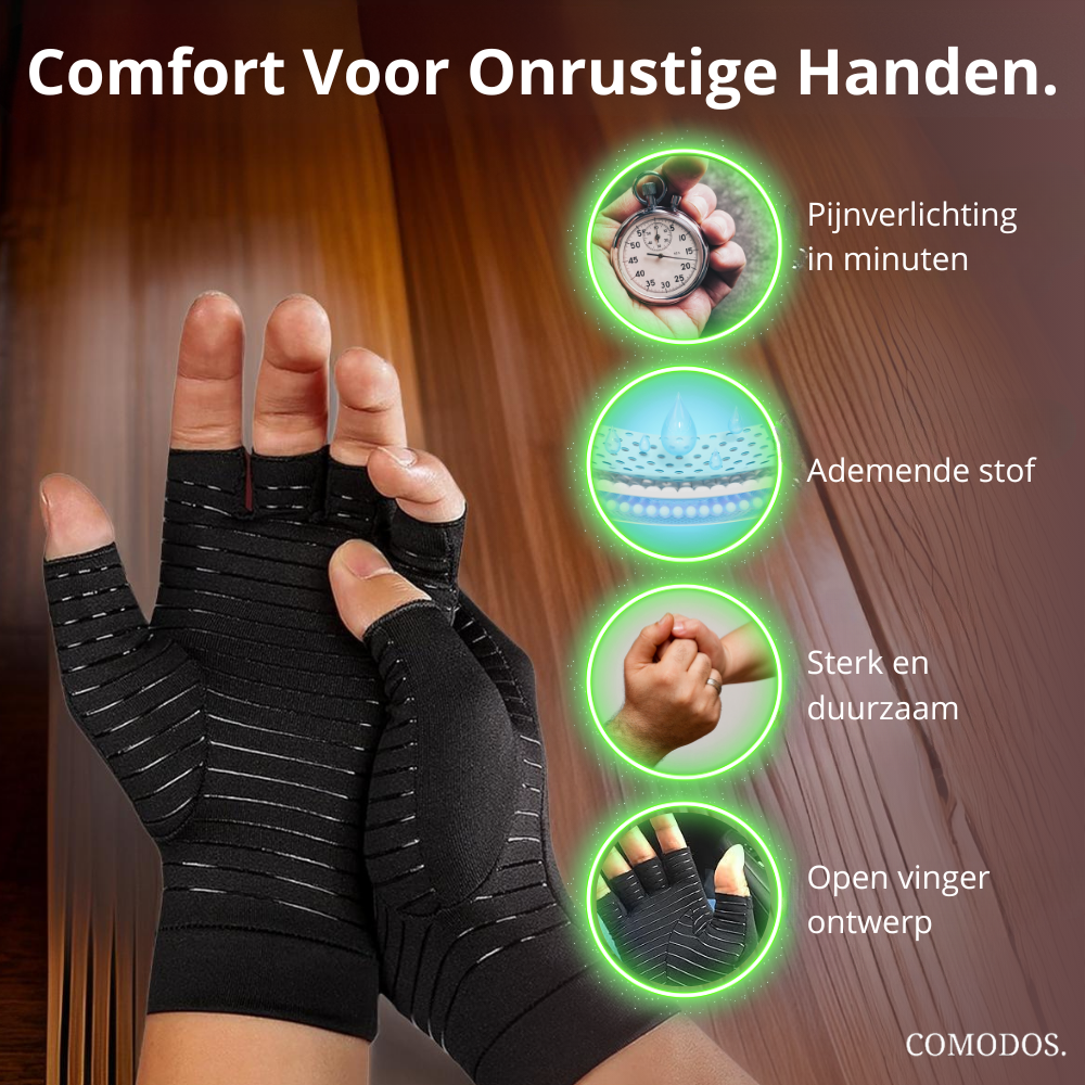 Charly | Pain-Relieving Compression Gloves with Open Fingers