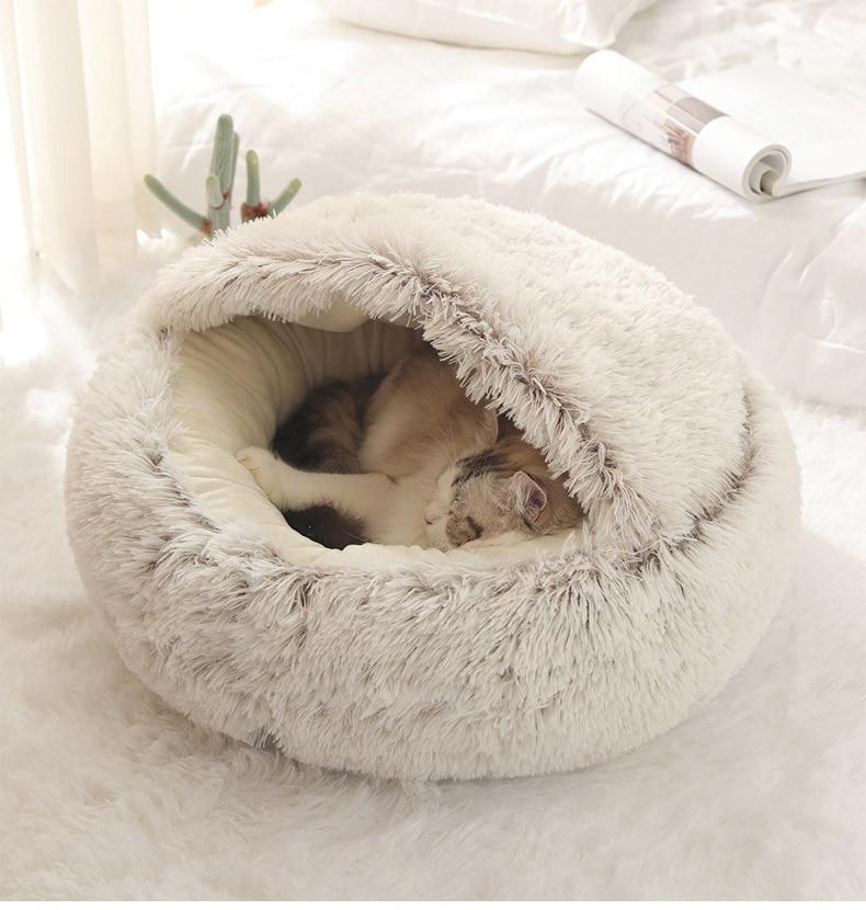 Charly | Plush Calming Pet Bed | Round Cozy Cat & Dog Bed