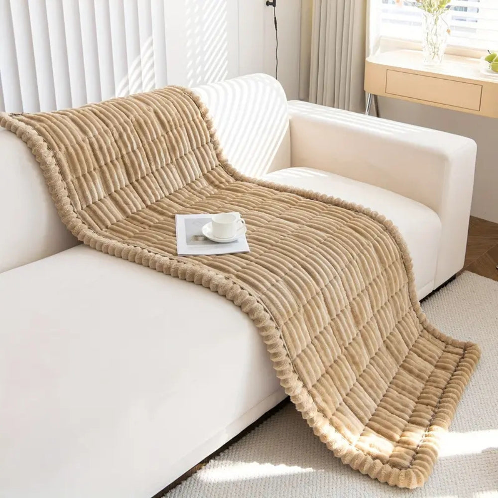 Charly | Plush Pleated Edges Sofa Cover