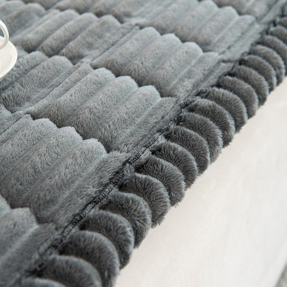 Charly | Plush Pleated Edges Sofa Cover