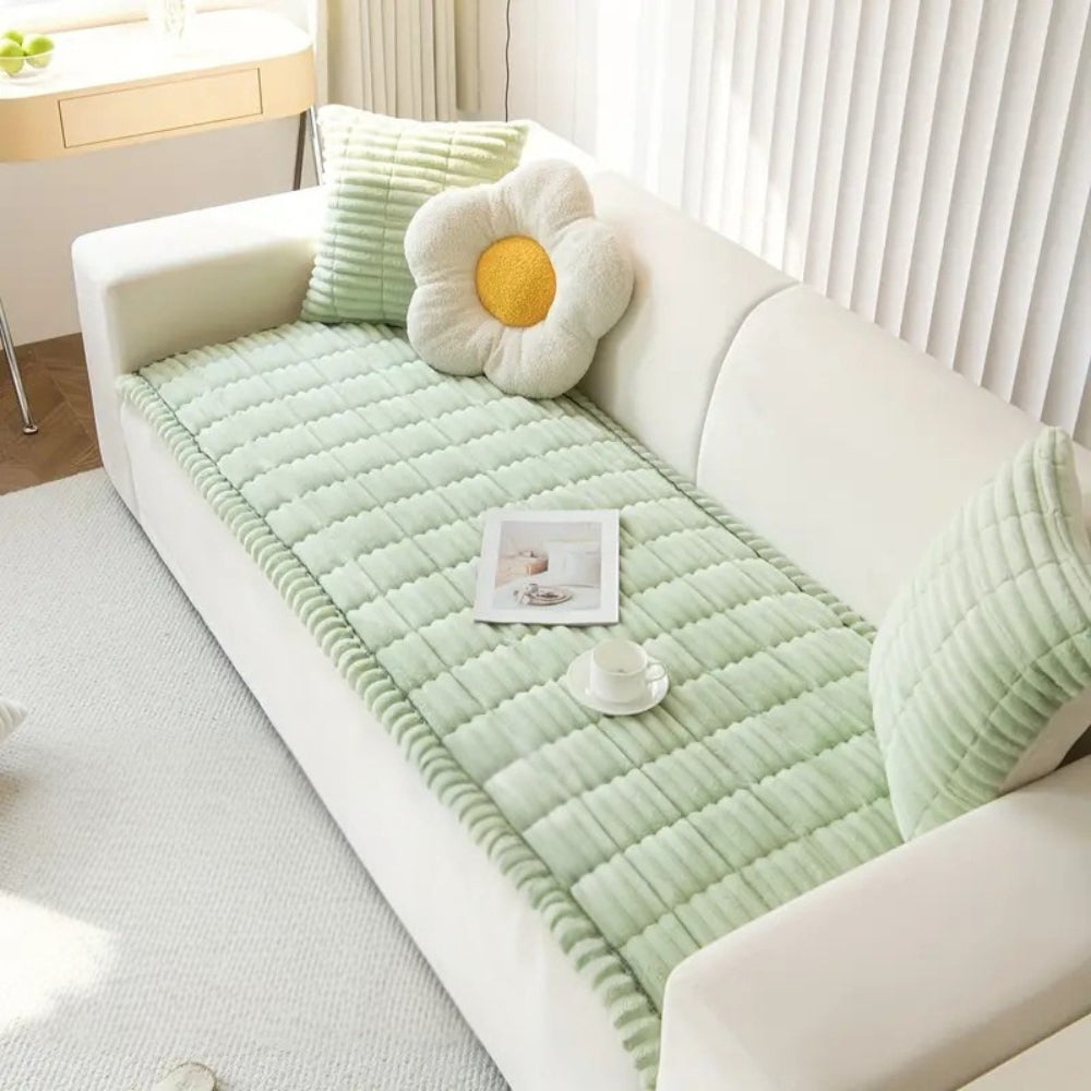 Charly | Plush Pleated Edges Sofa Cover