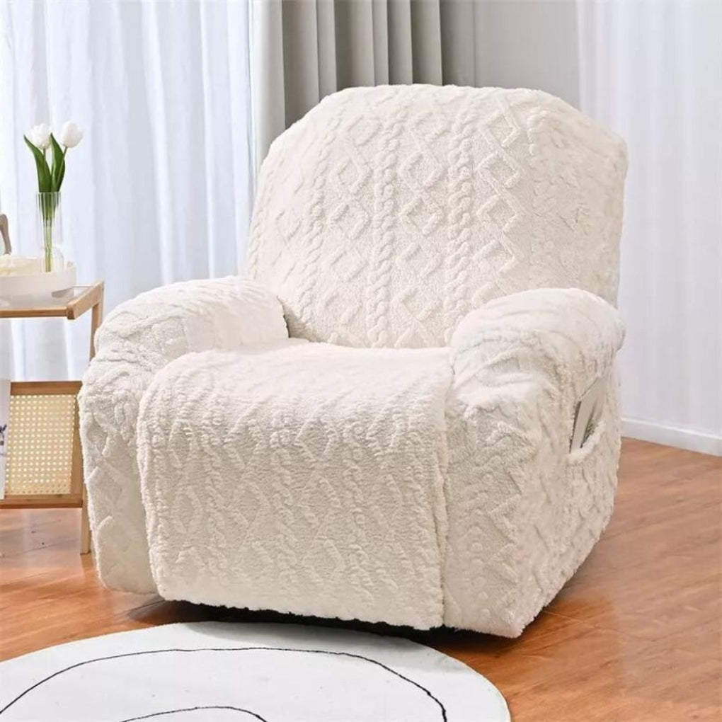 Charly | Plush Recliner Cover Cable Knit Jacquard