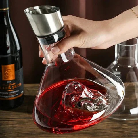 Charly | Premium Wine Decanter | Lead-Free Crystal with Rapid Aeration & Filtration for Enhanced Tasting Experience