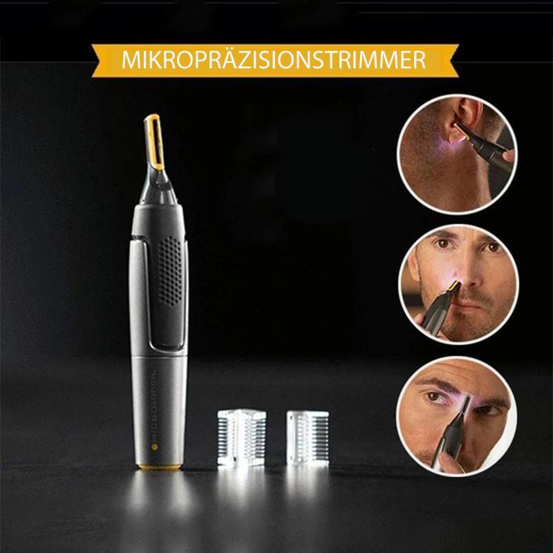 Charly | Professional Ultra-Thin Precision Trimmer | Titanium Stainless Steel Blades | Integrated LED Light | Micro-Oscillation Technology | For Nose, Ears & Contours