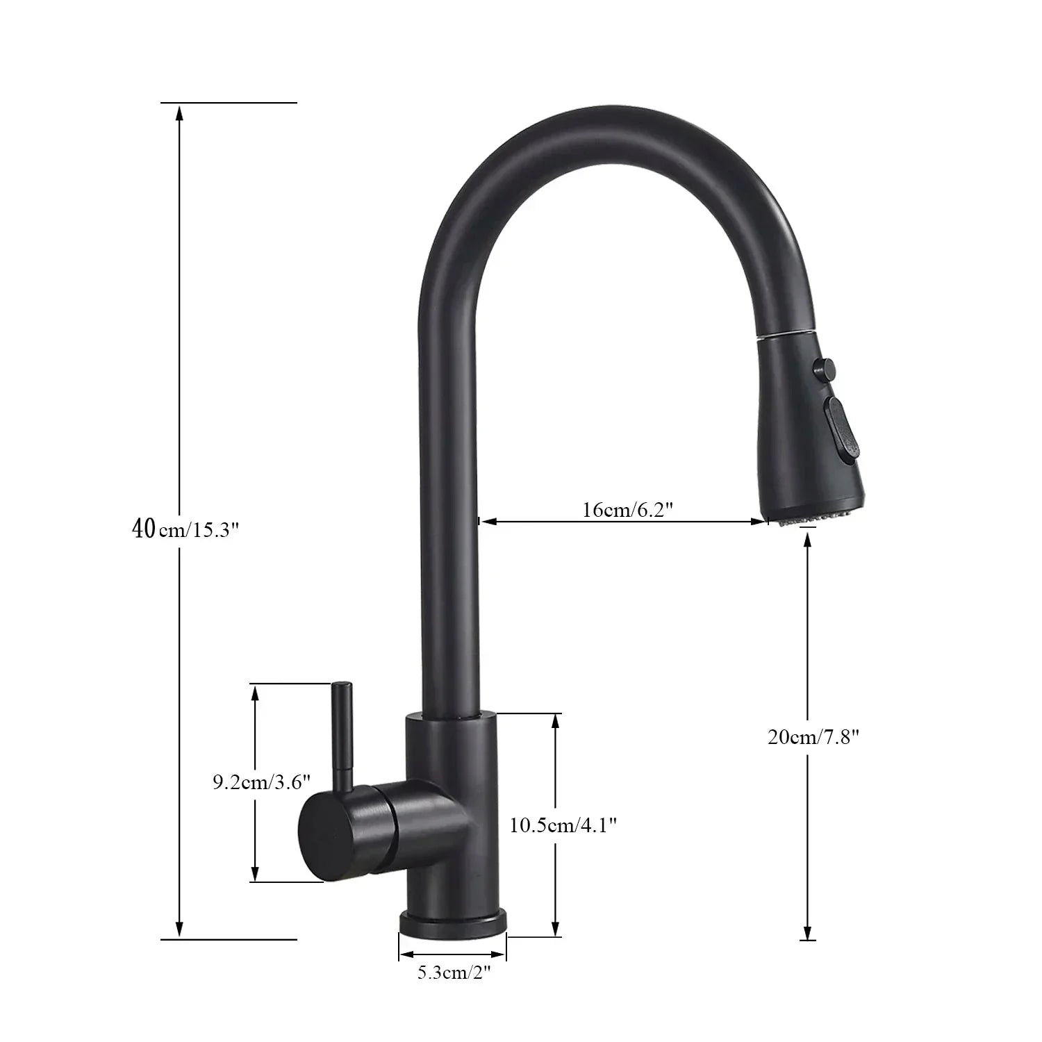 Charly | Pull-Out Faucet with Single Lever Mixer – Flexible Faucet with Shower Function, High Quality Stainless Steel, Ideal for Modern Kitchens, Easy Installation