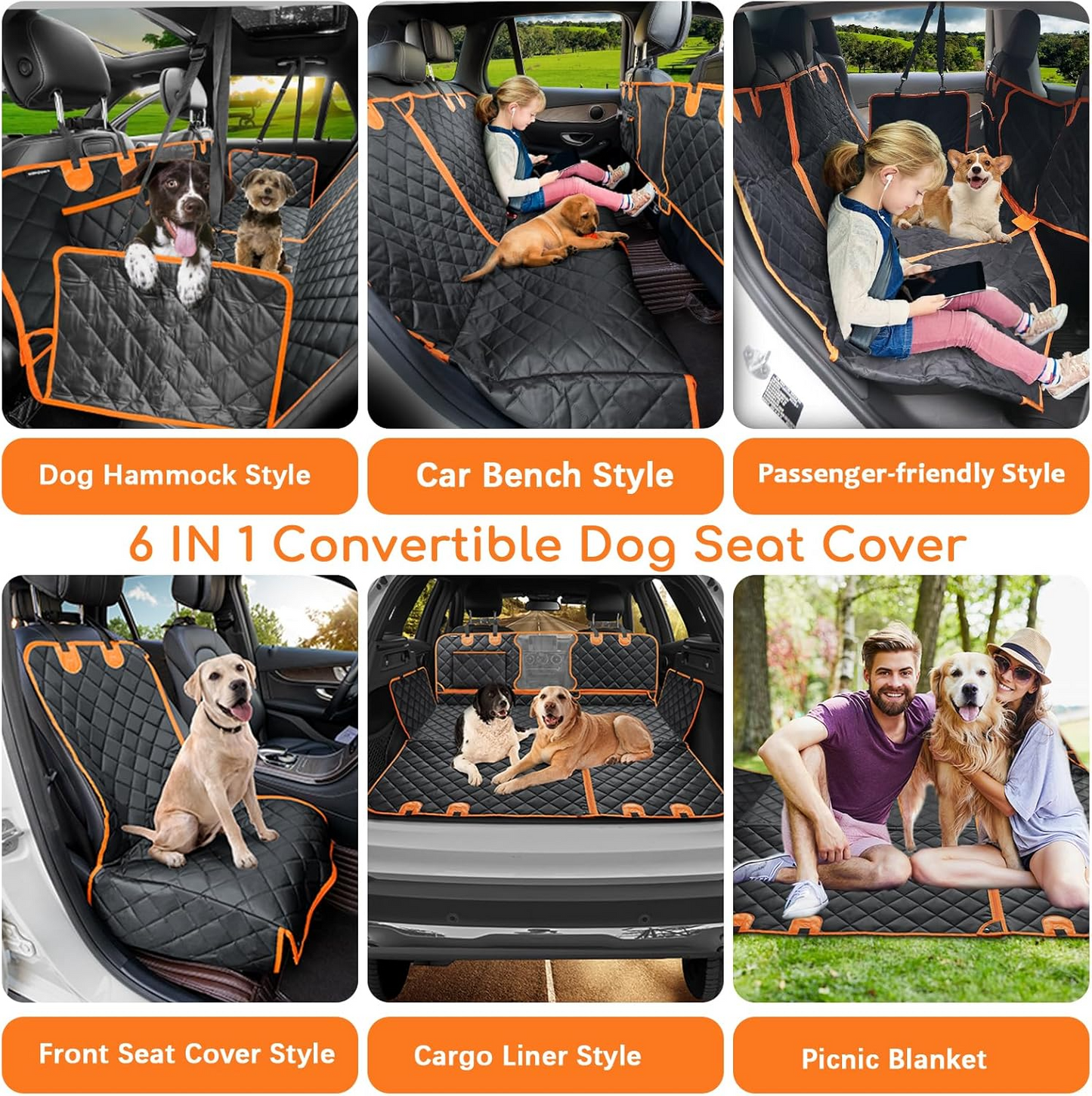 Charly | Quilted Dog Car Seat Hammock Cover