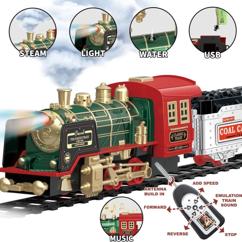 Charly | Remote Controlled Electric Train Set | Classic Steam Locomotive with Lights