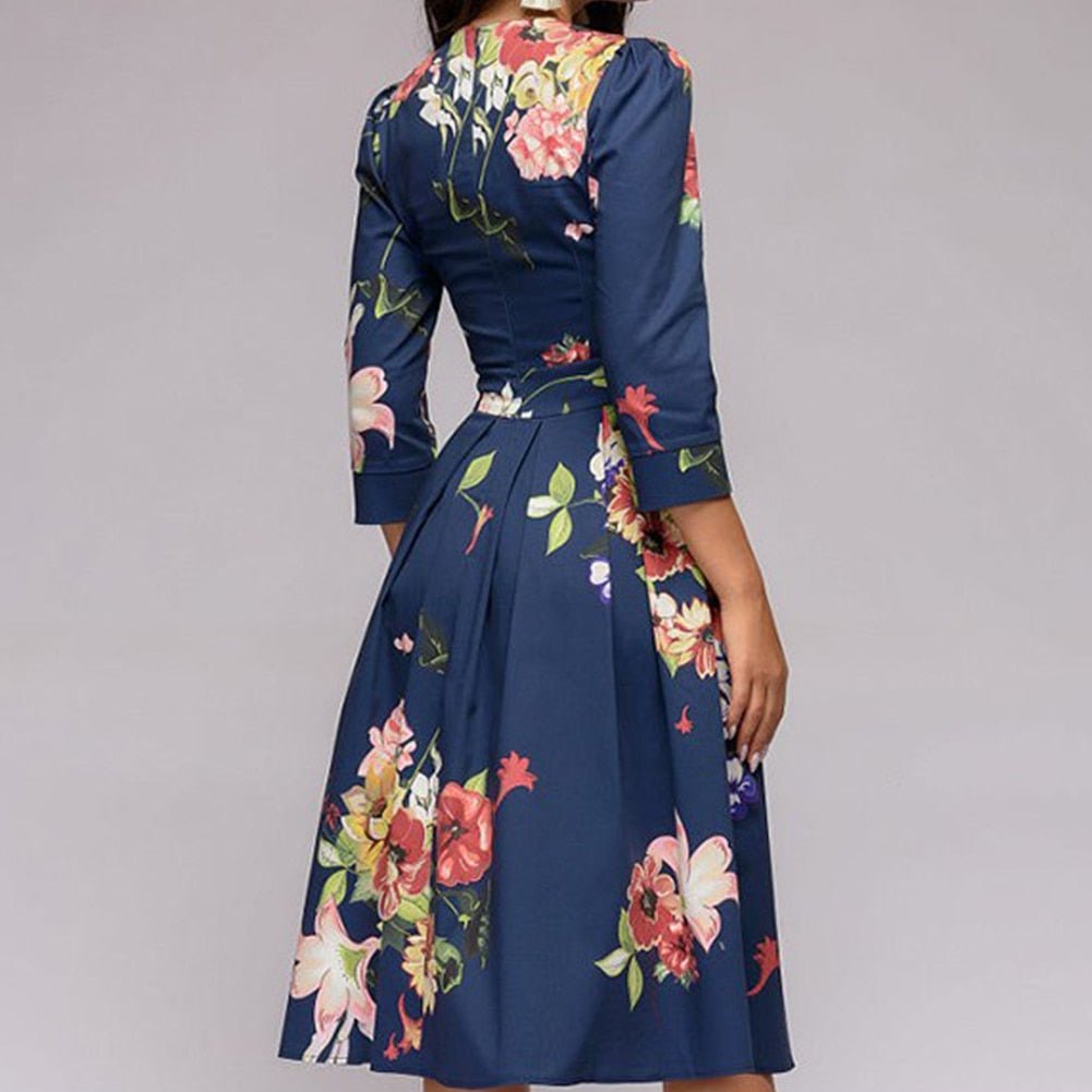 Charly - Retrozo Elegant, Mid-Length Dress